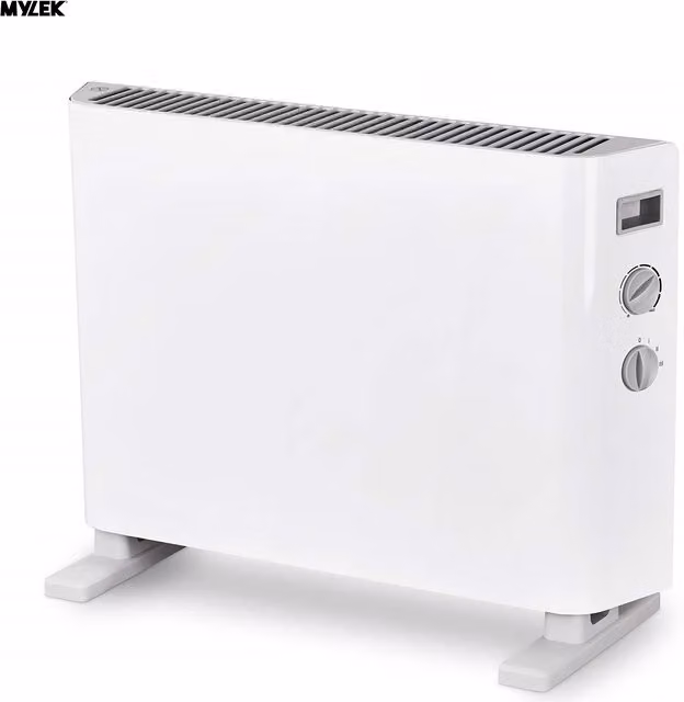 MYLEK 2kW Electric Convector Heater with Adjustable Thermostat in White