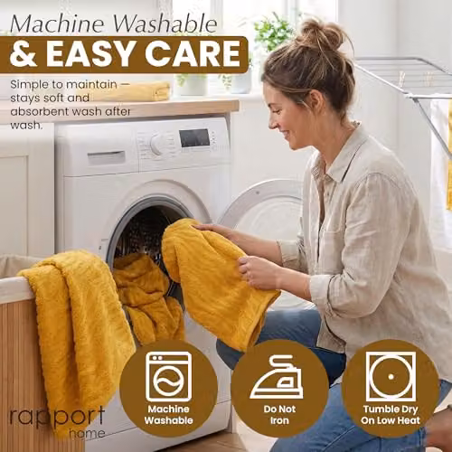 Rapport Home 6-Piece Cotton Towel Bale Set in Yellow, 500gsm – 3