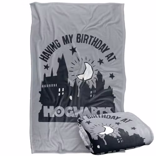 Warner Bros. Harry Potter Birthday At Hogwarts Super Soft Fleece Throw Blanket, Multicolour, W: 91.44 cm x D: 147 cm