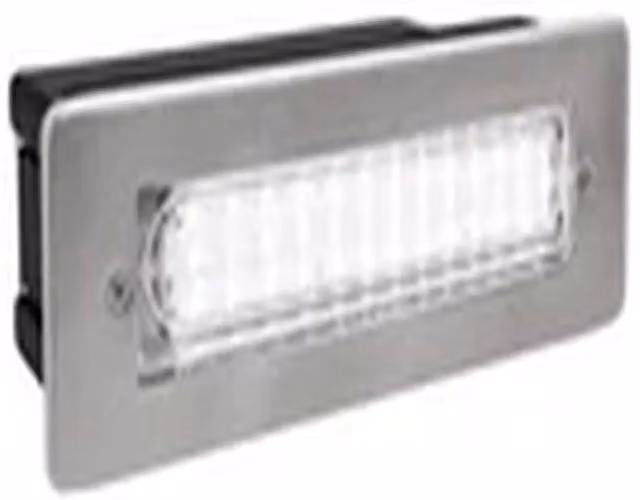 EONLION IP68 2.3W LED Rectangular Outdoor Wall Light in Silver and White for Garden Steps and Pathways
