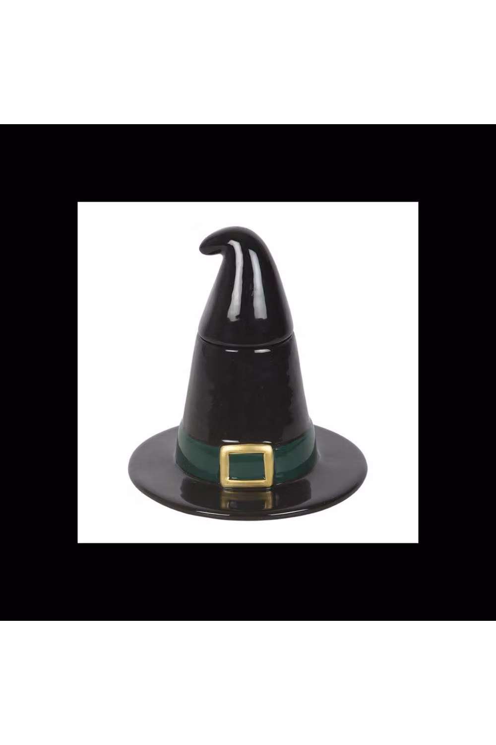 KDMD Black Witch Hat Ceramic Oil Burner with Removable Lid and Green Buckle for Tealights – 2