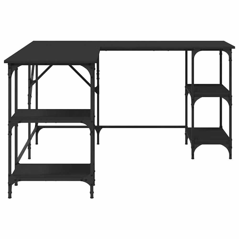 Berkfield Home Black Corner Desk in Engineered Wood W/D/H: 139 x 139 x 75 cm – 5