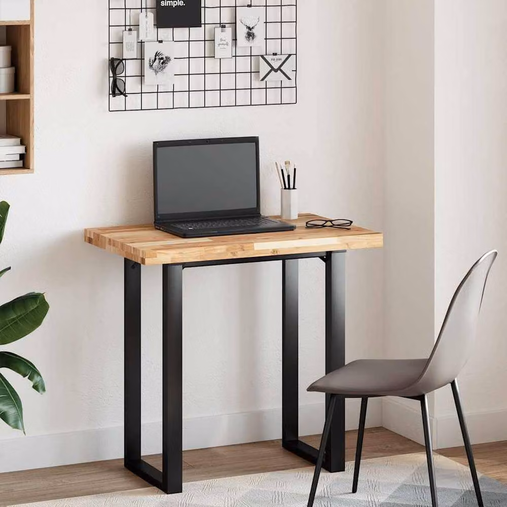Berkfield Home Versatile Solid Wood Acacia Desk Top in Brown, W/D/H: 100 x 50 x 4 cm – 3
