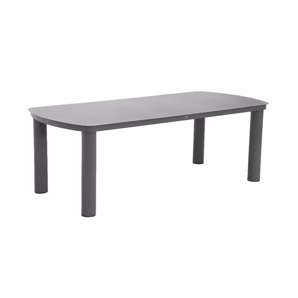 sweeek Powder Coated Aluminium Rectangular Garden Table for 10 People in Dark Grey, W: 225 cm – 2