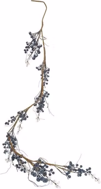 VFM e-Store Christmas Snow and Berries Garland Decoration in Blue with Foliage and Snowflakes – 1