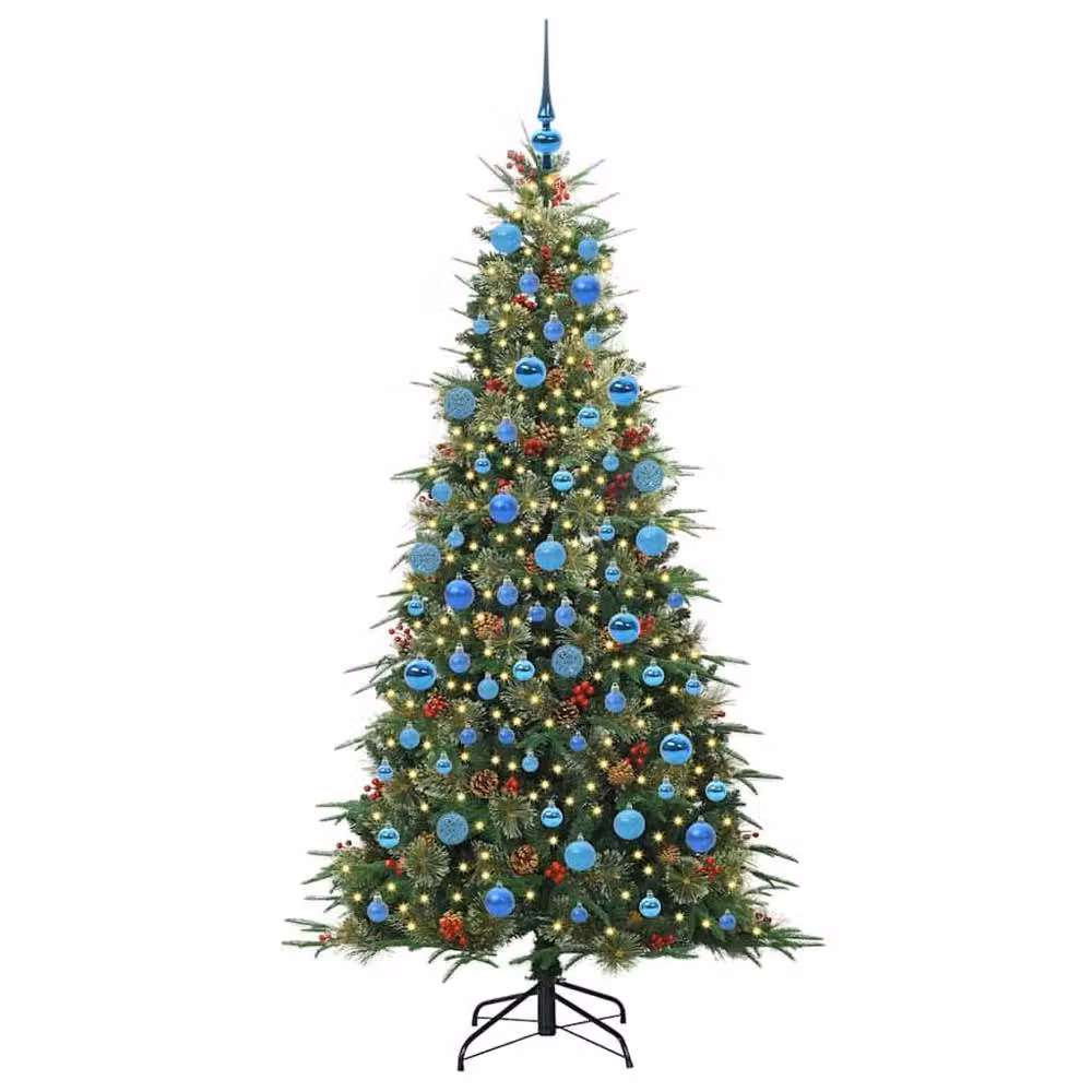 Berkfield Home Artificial Hinged Christmas Tree in Green, Height: 180 cm – 3