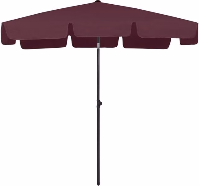 Berkfield Home Beach Umbrella in Red, W: 200 cm, D: 125 cm