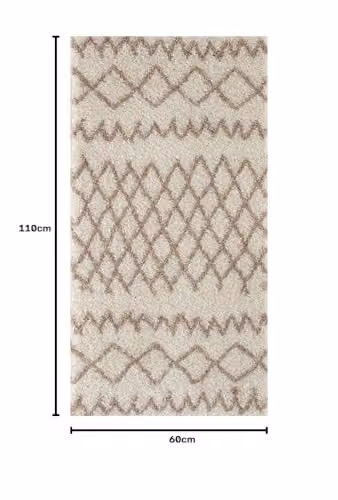 THE RUGS Moroccan Design Living Room and Bedroom Rug, Beige, W: 60 cm, D: 110 cm – 2