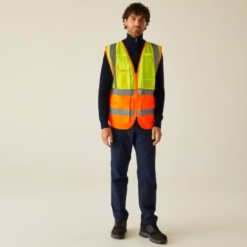 Regatta Men's Class 2 Hi-Vis Executive Vest in Yellow and Orange, Size XL – 2