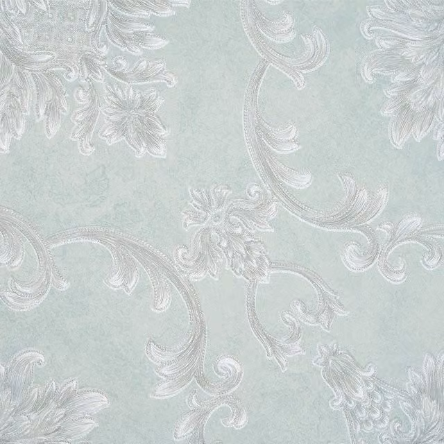 Livingandhome Non-Woven Floral Botanical Vintage Wallpaper Roll in Green and White