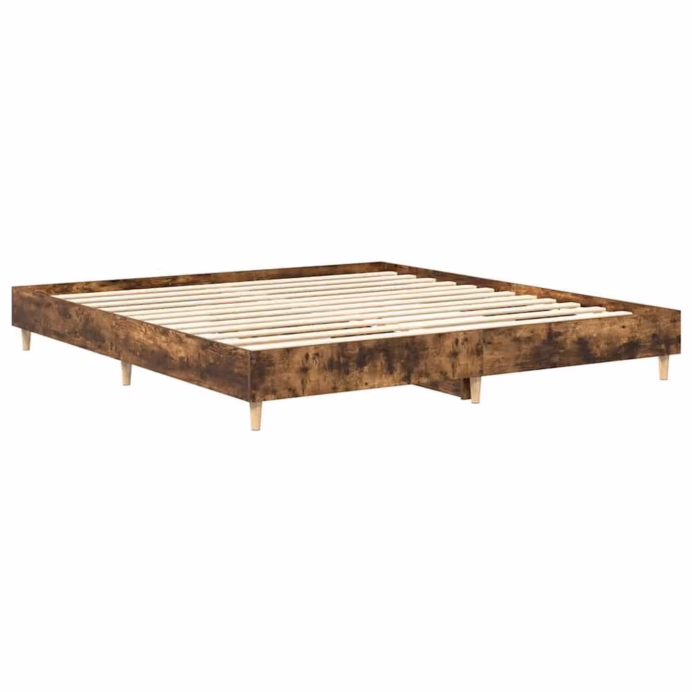 Berkfield Home Super King Bed Frame in Smoked Oak Brown, Engineered Wood, W: 180 cm, D: 200 cm – 3