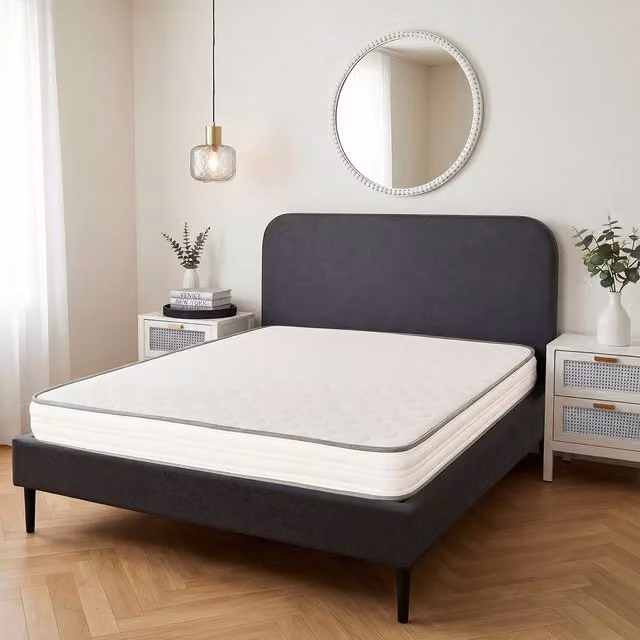 OHS Extra Comfort White Hybrid Memory Foam Quilted Sprung Mattress, King Size, W/D/H: 180 x 200 cm – 1
