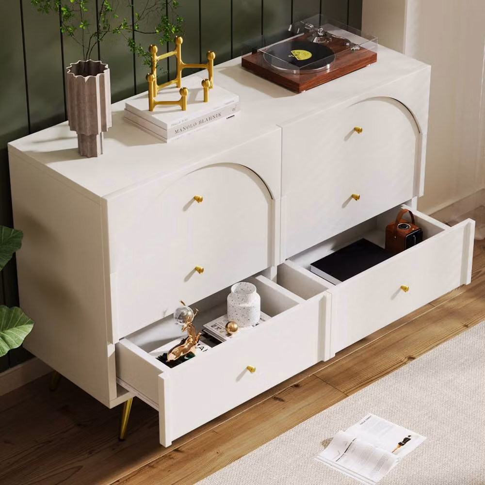 Rolipo Modern 6 Drawer Sideboard Chest in White – 2