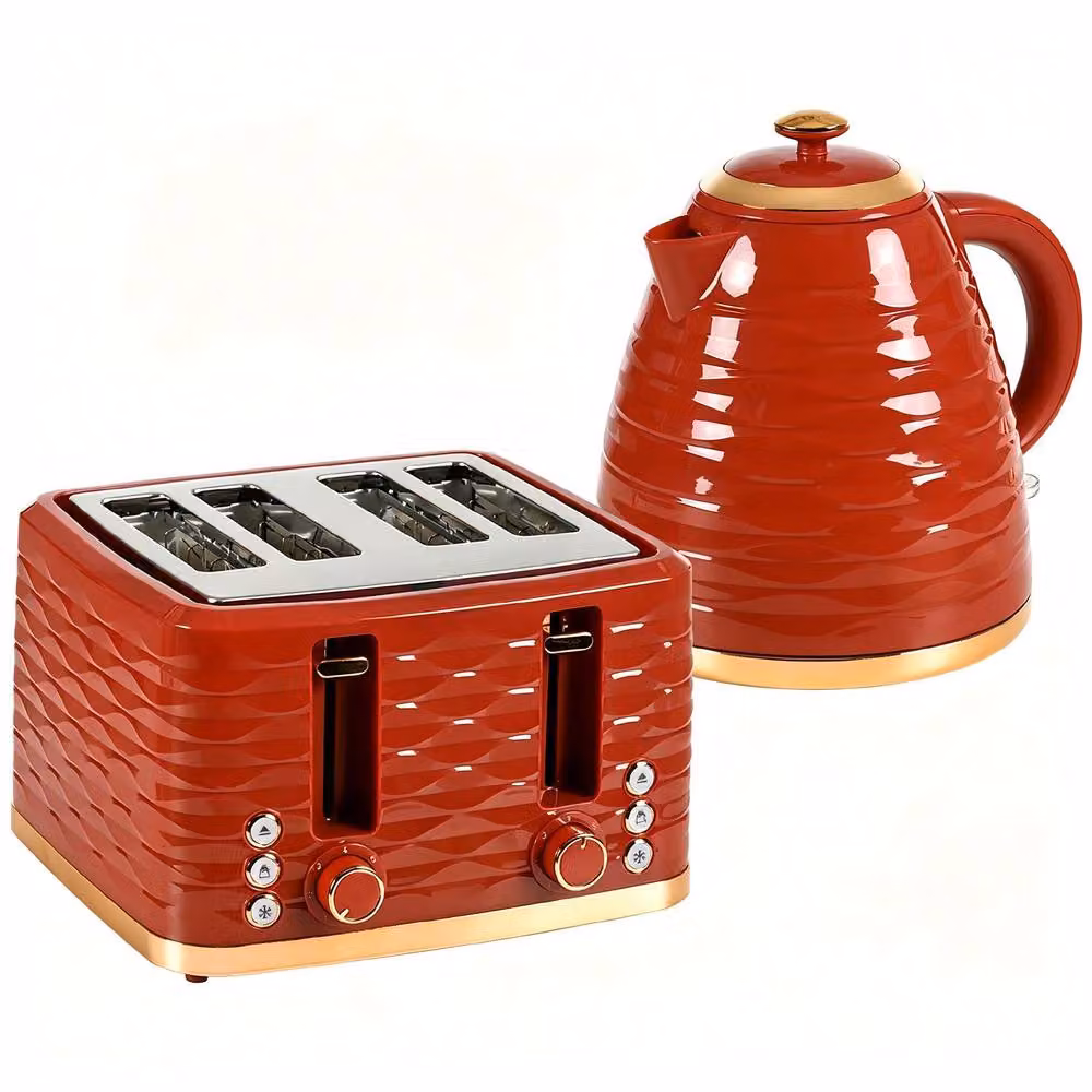 STILVORA Kettle and 4 Slice Toaster Set in Red – 5
