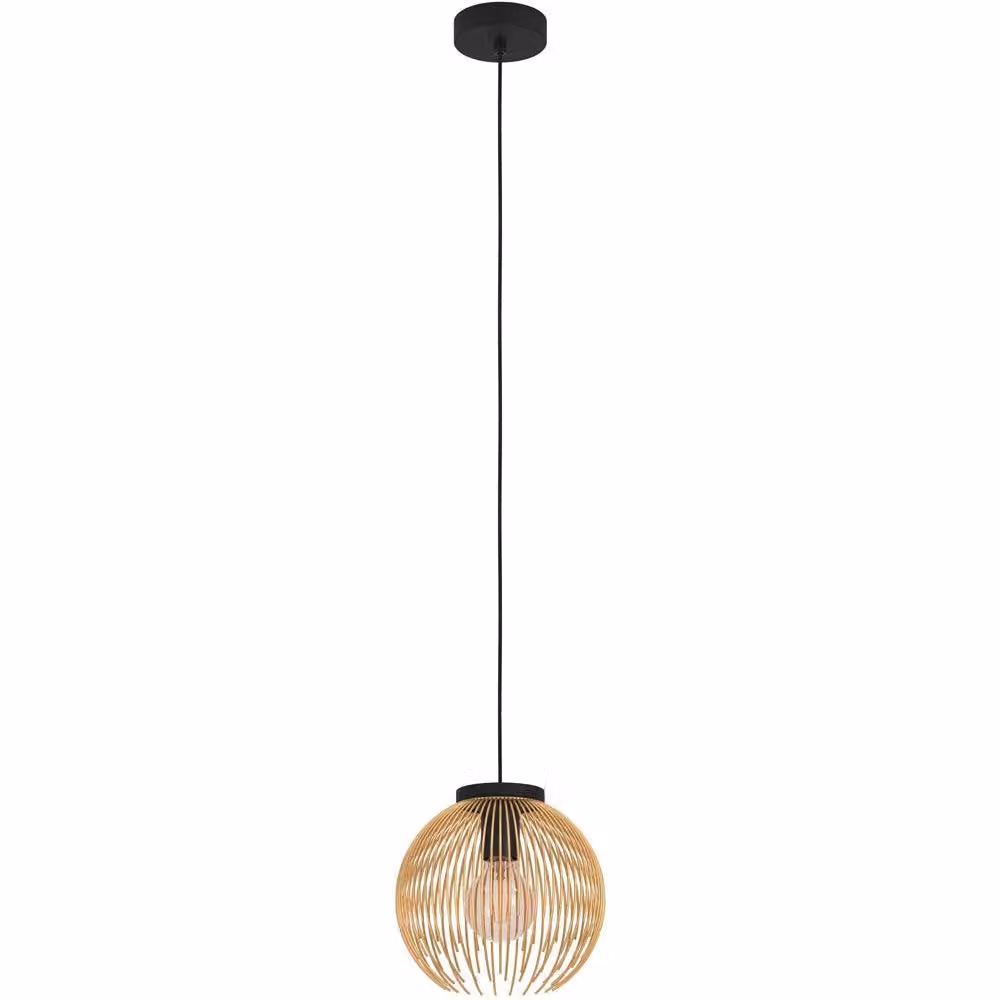 Loops Modern Black and Gold Single Pendant Ceiling Light – 2