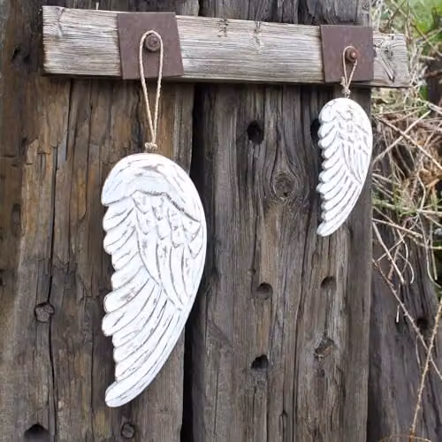 KDMD Handcrafted White Wooden Angel Wing Figure – 2