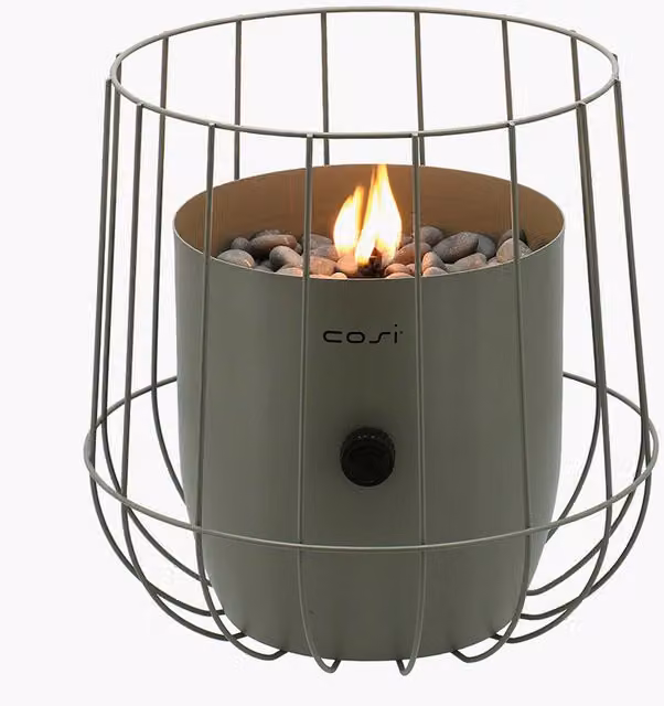 Pacific Lifestyle Cosi Wire Basket Tabletop Gas Fire Pit in Green