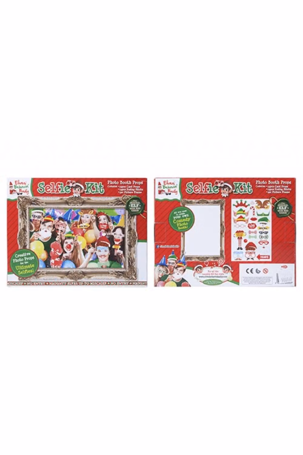 KDMD Elfie Selfie Props 2 Pack, Multicolour Christmas Party Props for Adults – 2