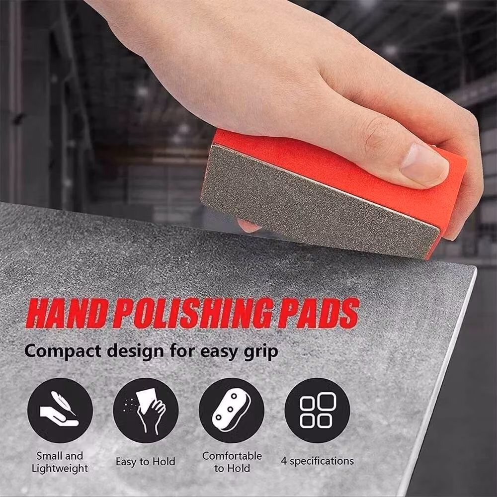 VOGREX 4-Piece Multicolour Diamond Hand Polishing Pads for Tile, Glass and Marble, W: 52 cm – 5