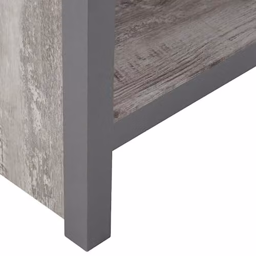 GFW Boston Grey Wood Effect Lamp Table with Storage Shelf – 5