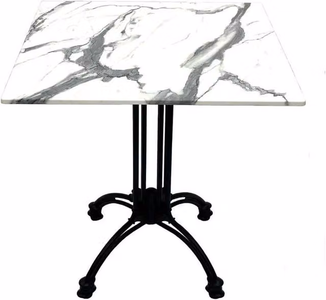 PAWNORA White Metal Coffee Table and Bistro Table for Gardens, Terraces and Balconies, W: 100 cm, D: 60 cm, H: 60 cm
