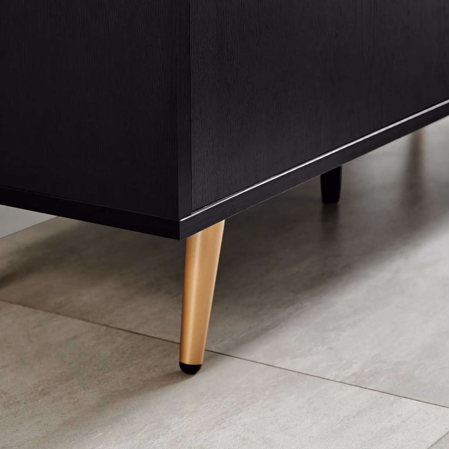 FurnitureboxUK Ivala Modern Black Sideboard with Copper Effect Details – 4