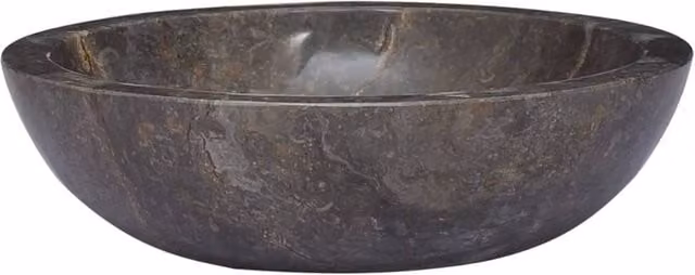 Berkfield Grey Marble Round Home Sink, W/D/H: 40 x 40 x 12 cm – 1