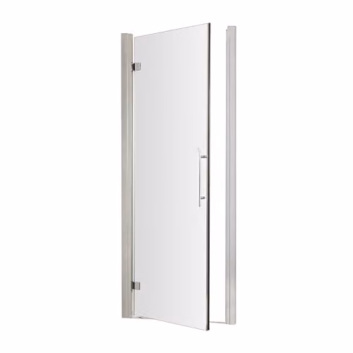 Balterley Hinged Shower Door with 8mm Toughened Safety Glass and Chrome Bar Handle, W: 75 cm, D: 4.4 cm, H: 190 cm