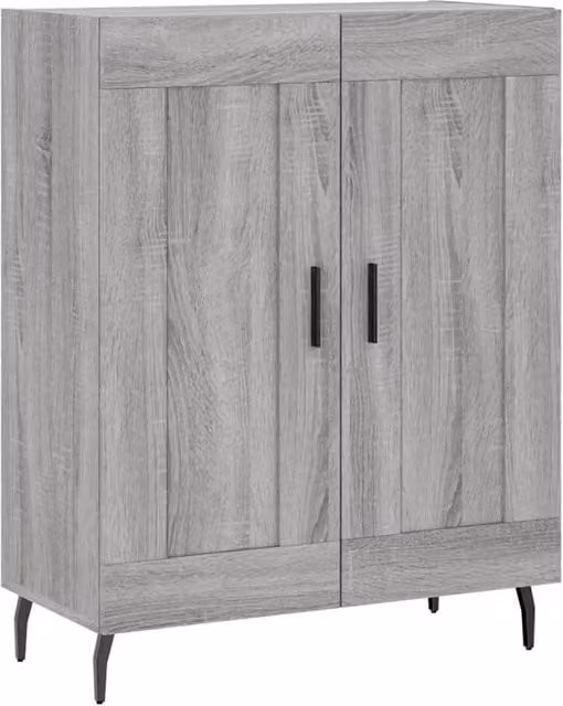 Berkfield Home Grey Sonoma Sideboard in Matt MDF, W/D/H: 69.5 x 34 x 90 cm