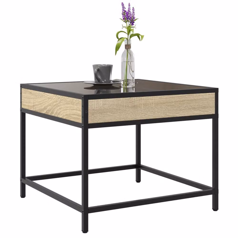 Berkfield Home Infinity LED Coffee Table in Sonoma Oak Brown, W/D/H: 50 x 50 x 41 cm – 2