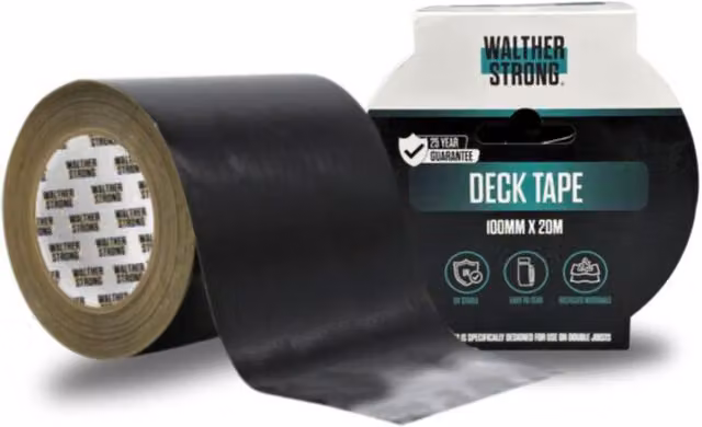 Walther Strong Black Cloth Duct Tape, W: 100 mm, L: 20 m