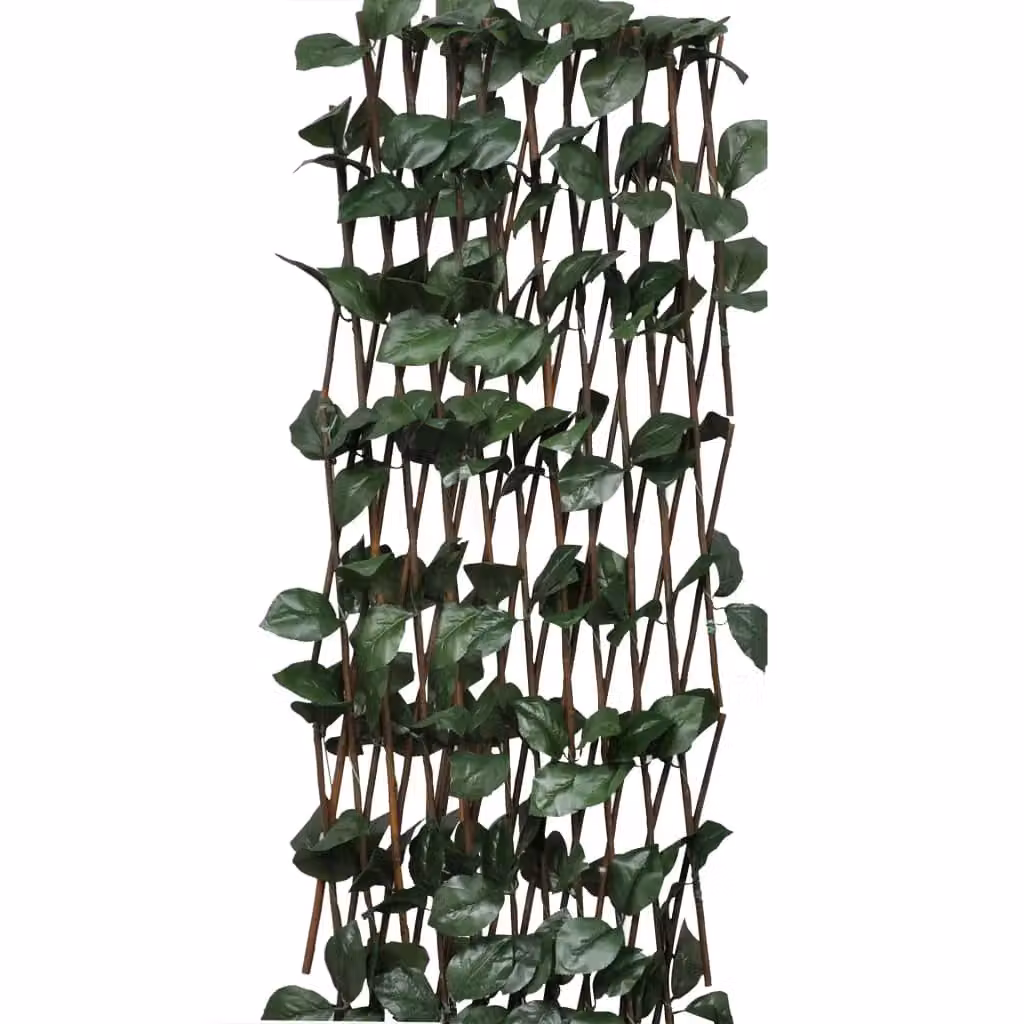 Berkfield Home Willow Trellis Fences with Artificial Leaves, Green, 5 Pack, H x W: 180 x 30 cm – 3