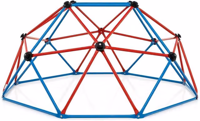 Costway Metal Kids Climbing Frame Jungle Gym in Red and Black