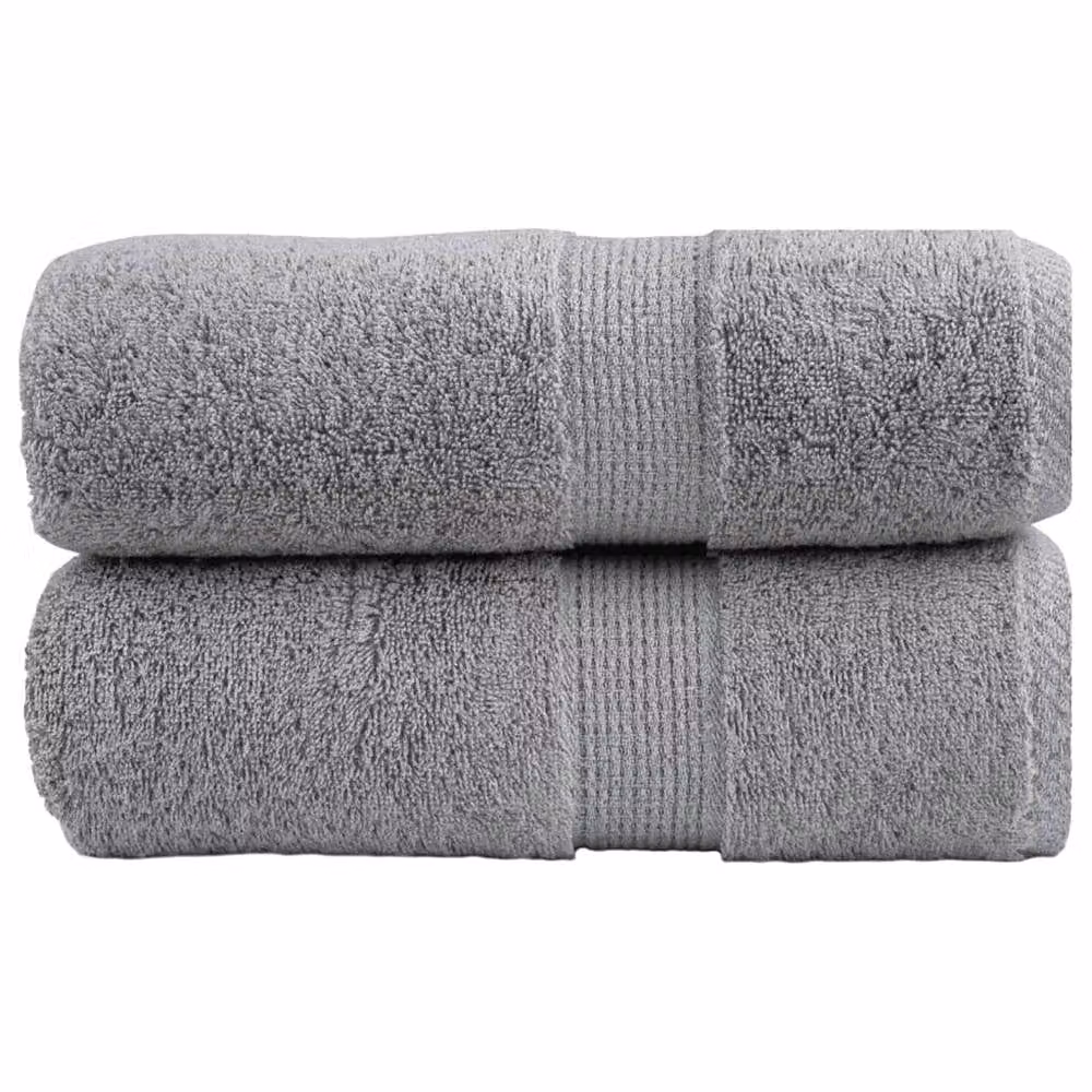 Berkfield Home SOLUND Premium Cotton Terry Guest Towels, Grey, 2 Pack, W: 30 cm x H: 50 cm, 600gsm – 2