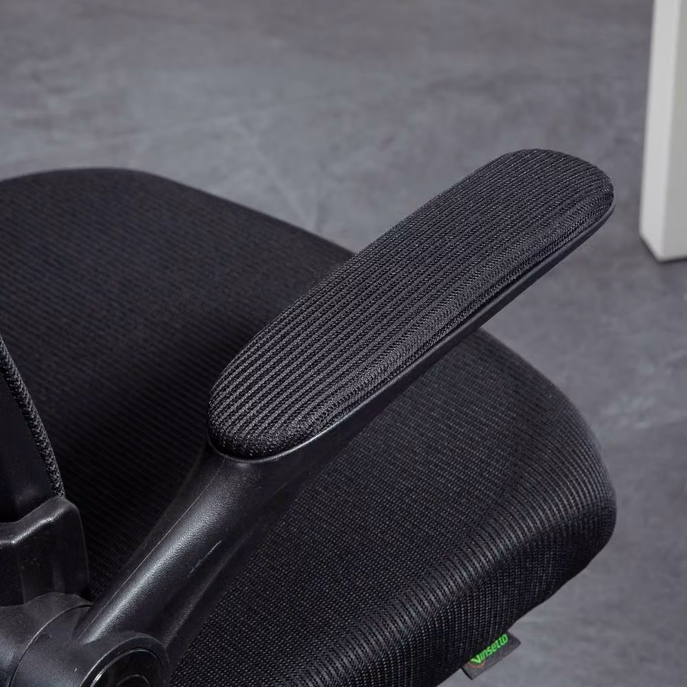 ERGOVEXA Black Mesh Back Task Chair with Headrest and Armrests – 7
