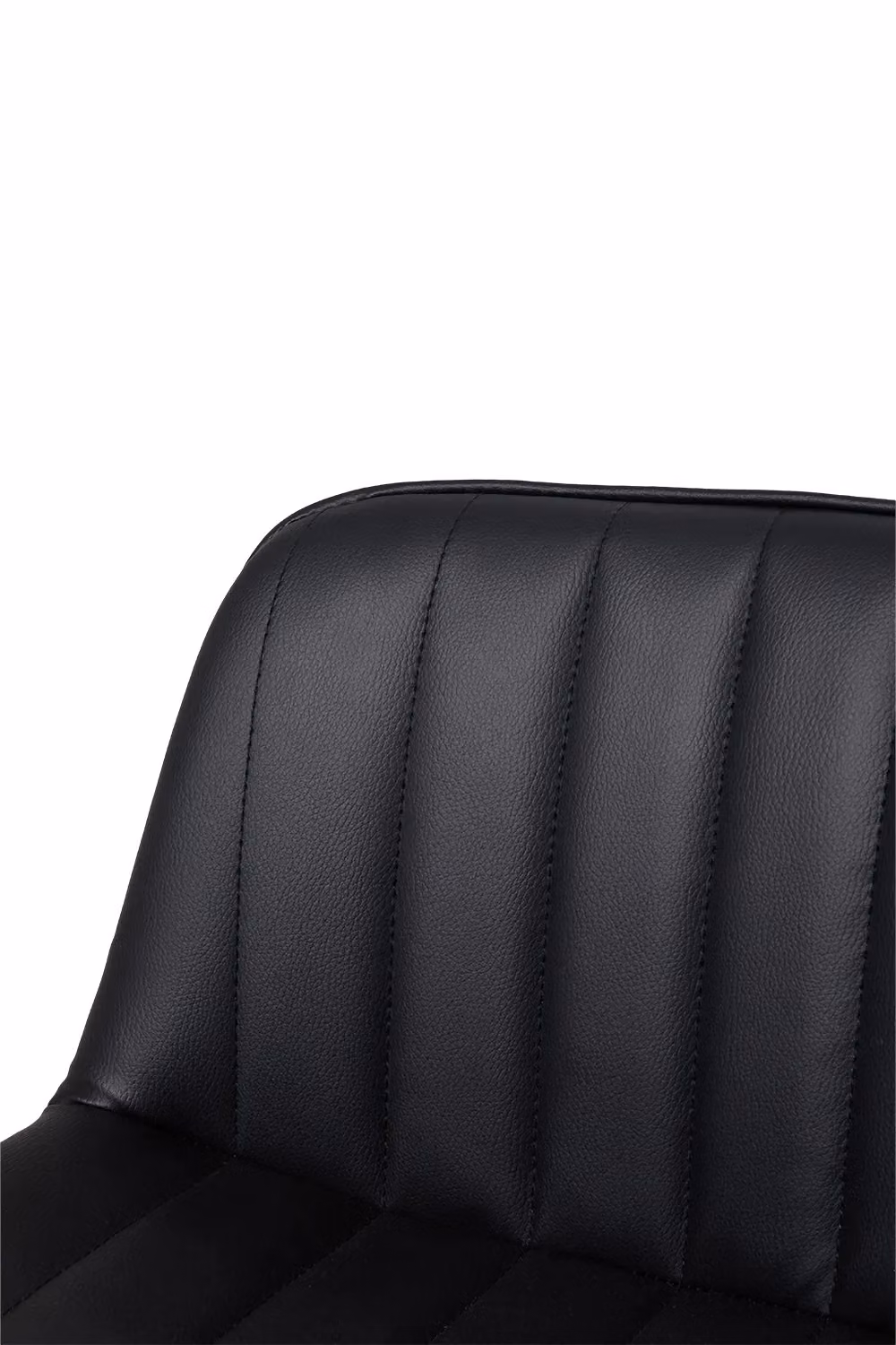 Living and Home Set of 2 Black PU Leather Upholstered Bar Stools with Striped Minimalist Design – 3