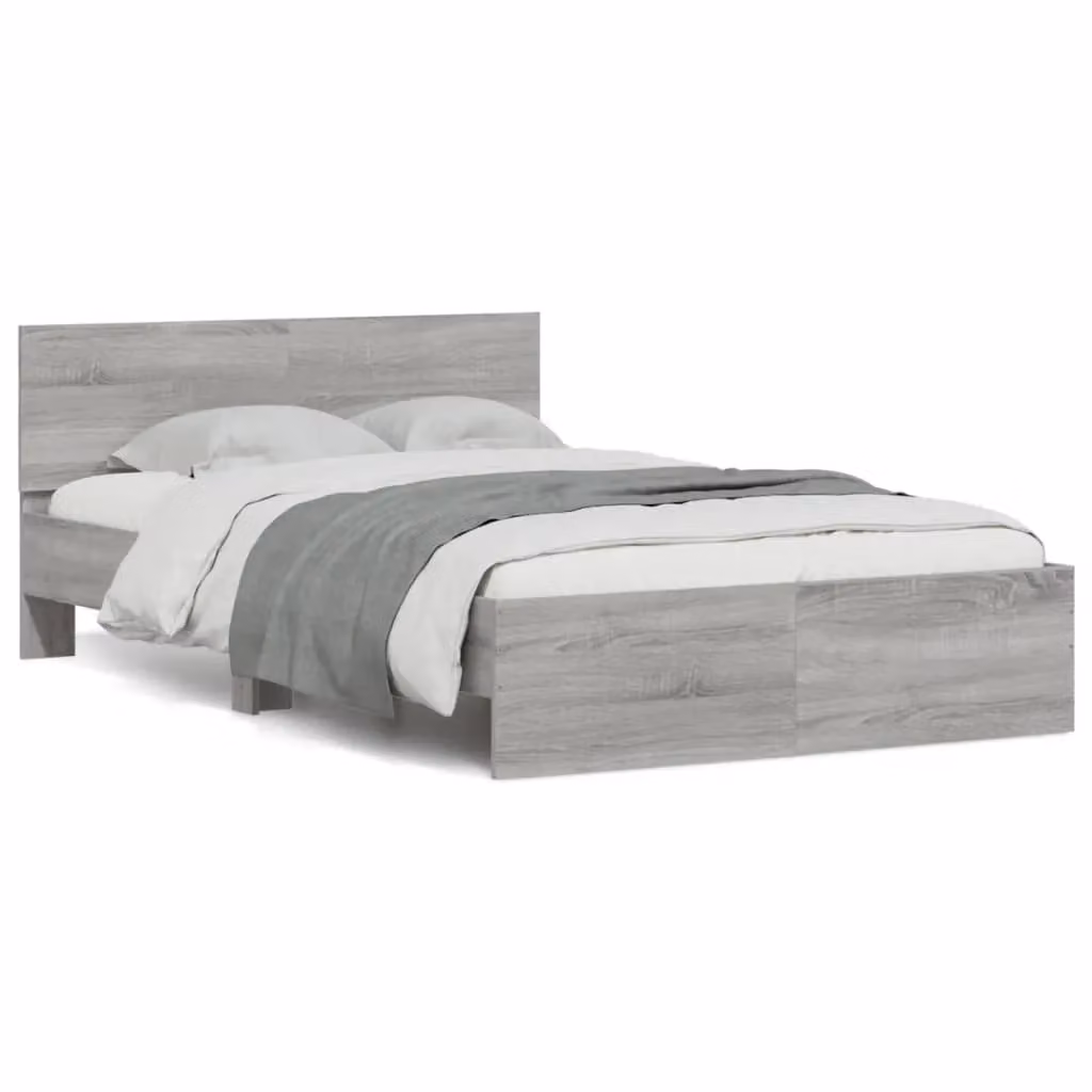 Berkfield Home Small Double Bed Frame in Grey Sonoma, W/D/H: 120 x 190 cm – 2