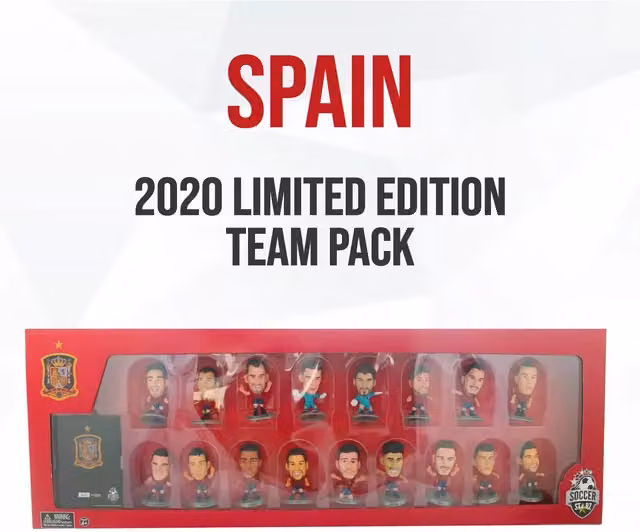 SoccerStarz Spain 17 Mini Figure Team Pack (2020 Version) Red and Silver