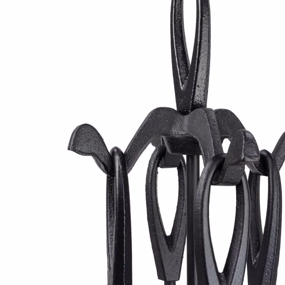 JVL Jennings 4 Piece Black Metal Freestanding Fireplace Companion Set – 2