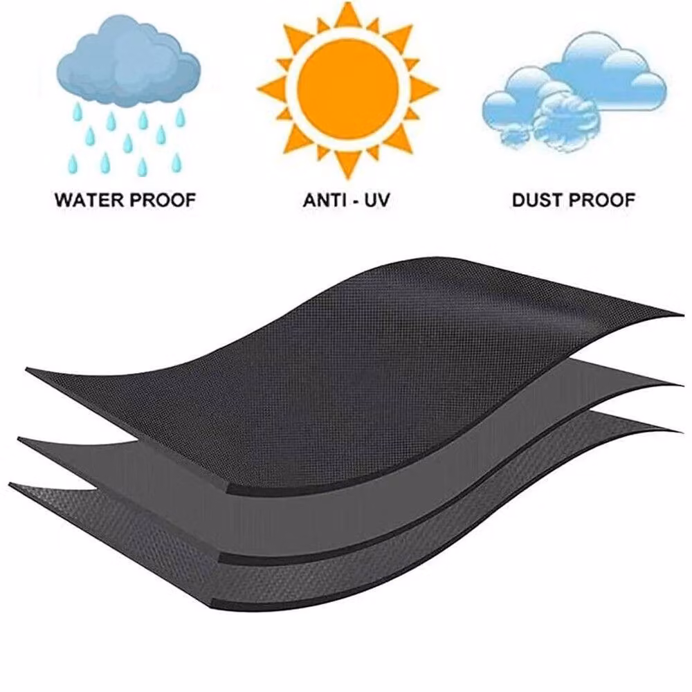 FLAVORA Waterproof 3 Seater Garden Swing Bench Seat Cover, Black, W: 148 cm, D: 100 cm – 3