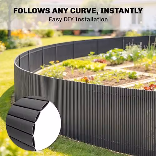 Outsunny 2-Piece Plastic Opaque Privacy Screening Fence, Dark Grey, H: 1 m x W: 5 m – 5