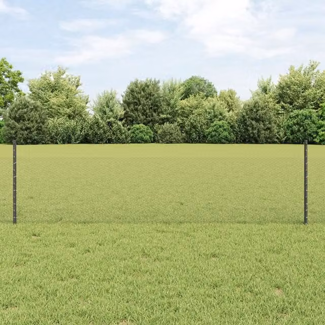 Berkfield Home Garden Steel Wire Mesh Fence Set of 2, Grey, W: 25 m, H: 0.5 m – 1