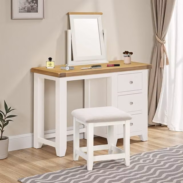 Seconique Classic White Lacquered Wood Dressing Table