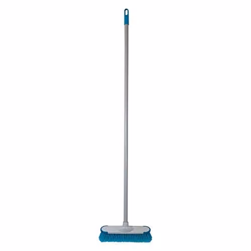 Charles Bentley Blue Indoor Broom with Soft Flagged Bristles and Metal Handle, H 120 cm x W 14 cm x D 14 cm