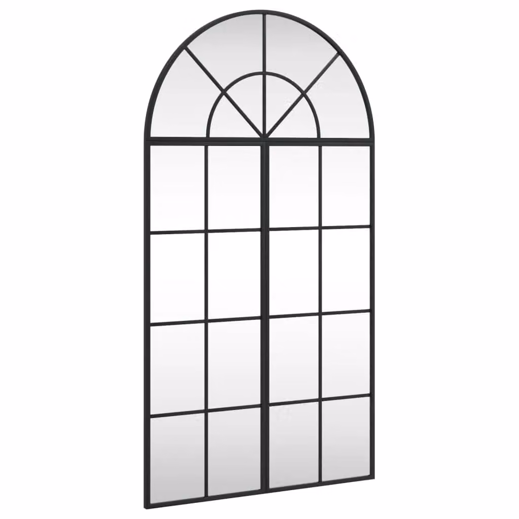 Berkfield Home Minimalist Arch Wall Mirror in Black, W: 60 cm, H: 110 cm – 2