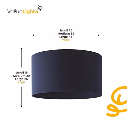 MiniSun Modern Grey Fabric Drum Light Shade, Width: 45 cm – 3