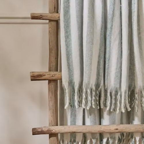 Riva Home Wylder Beechwood Woven Striped Cotton Throw with Fringes in Green, W/D/H: 140 x 180 cm – 2