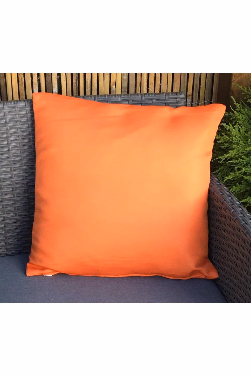 Royalcraft Pair of Plain Orange Square Outdoor Garden Scatter Cushions – 2