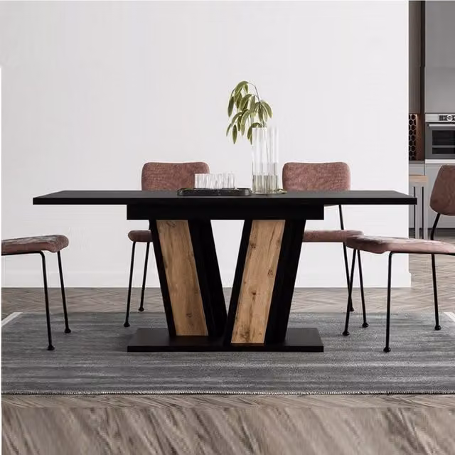 PHD Furniture MUSS Extendable Rectangular Dining Table in Black Wotan Effect