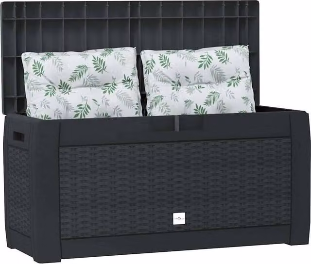 Berkfield Home Garden Storage Box in Anthracite and Black, W/D/H: 119 x 48 x 60 cm – 1